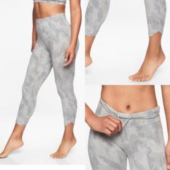 Athleta Organic Be Present Leggings Crop Capri Sandbar Size Medium # 291779-00 - Picture 8 of 8